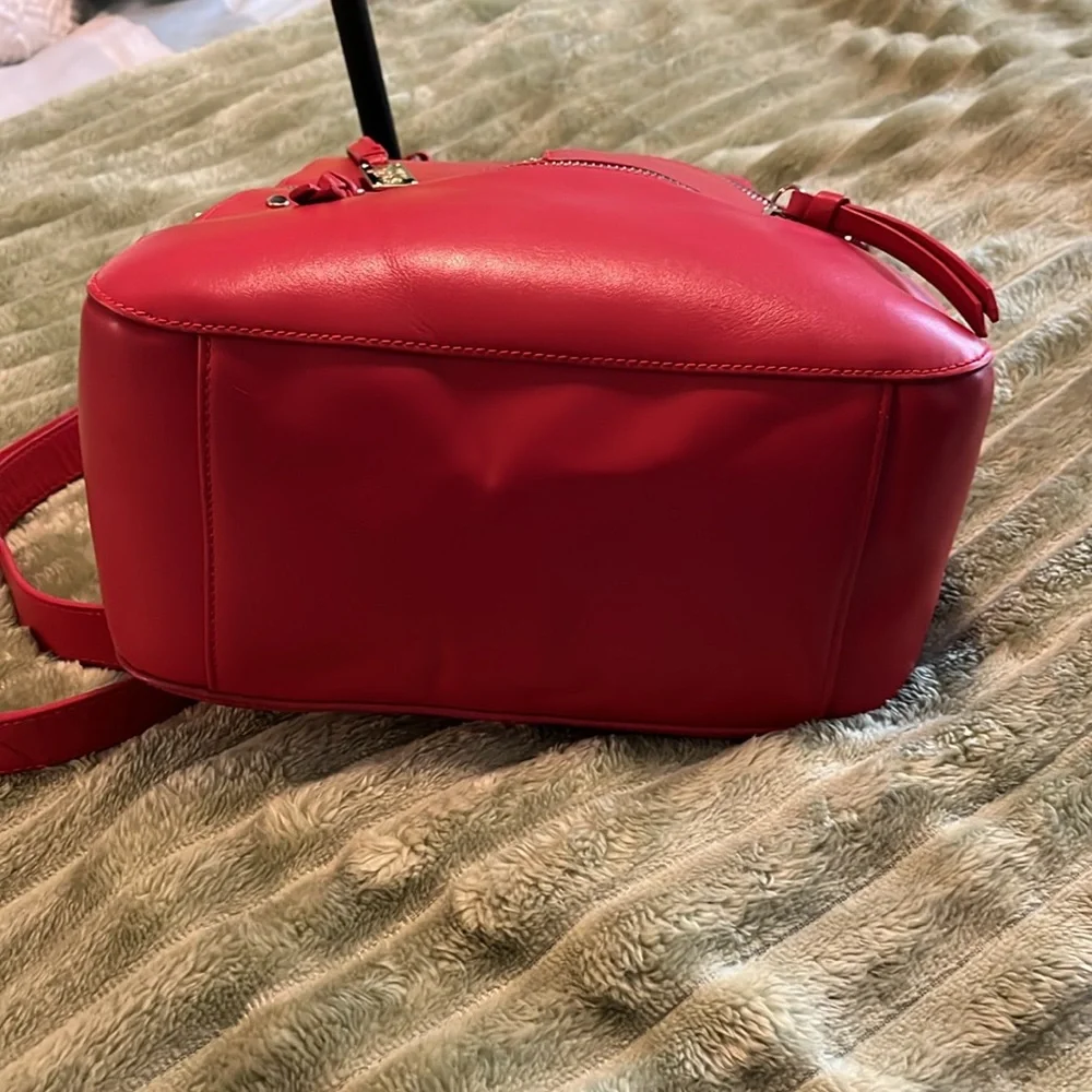 Dolce Vita red leather backpack I put the cherry keychain on it to look morecut - Picture 8 of 13